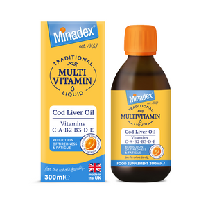 PRE-ORDER NOW - MINADEX MULTIVITAMIN LIQUID 300ml - This formula combines the perfect mix of Vitamins A, B2, B3, C, D, and E, delivering a balanced solution for you and your family.