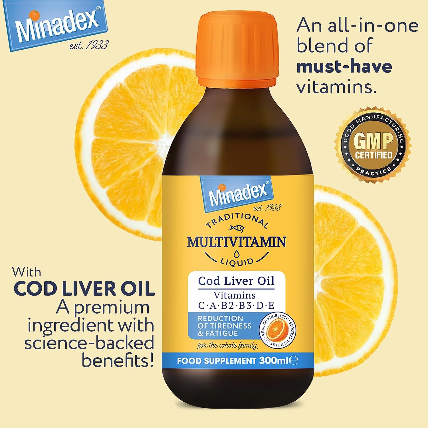 Multivitamin Liquid with Cod Liver Oil for Adults & Kids