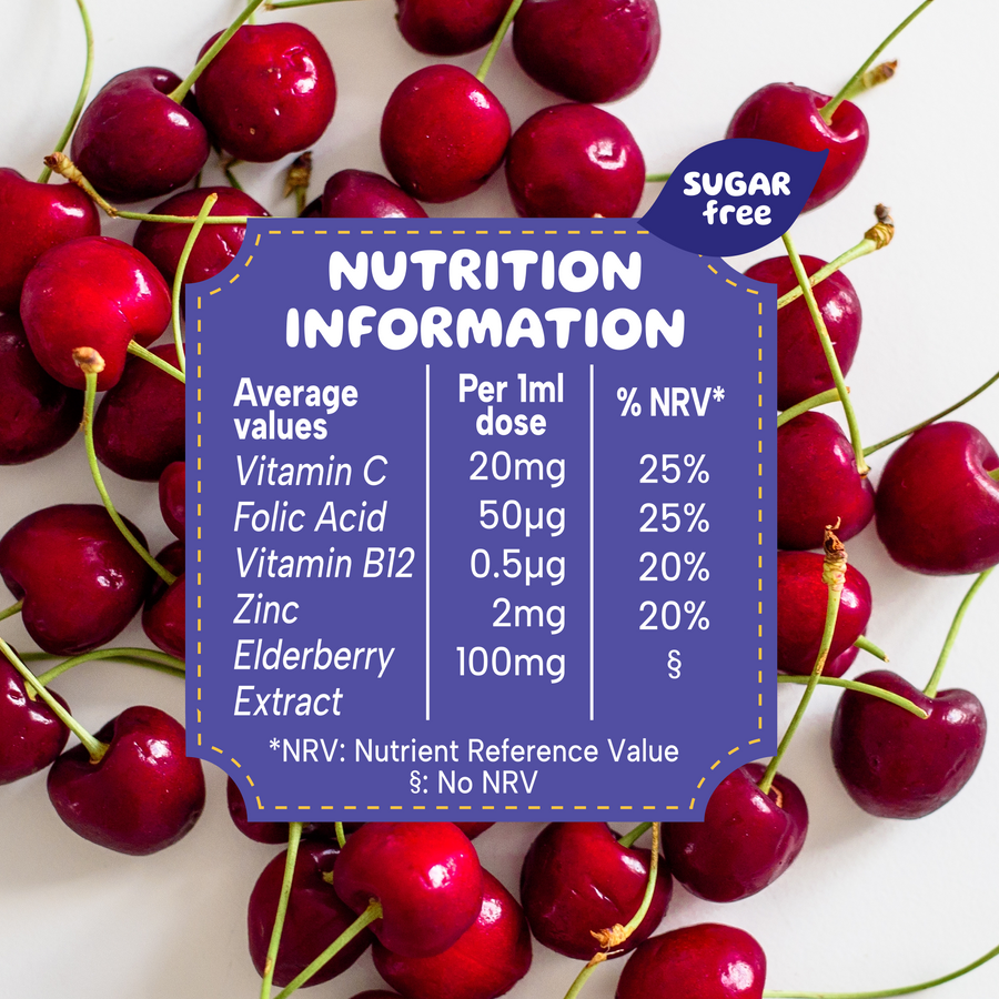 Minakids Immune Defence Drops – Elderberry, Zinc, Vitamin C, Folic Acid & B12 (60ml).