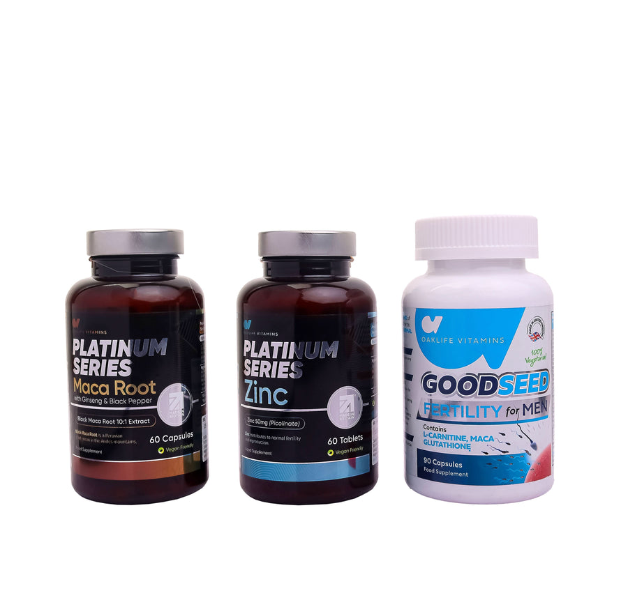 Male Fertility & Sexual Performance Bundle (Zinc + Maca Root + GoodSeed Fertility for Men)