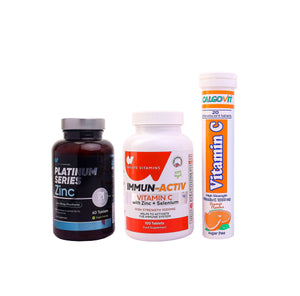 Clear Skin & Skin Health Boost Bundle (Zinc + Immune Activ + Calgovit Vitamin C)