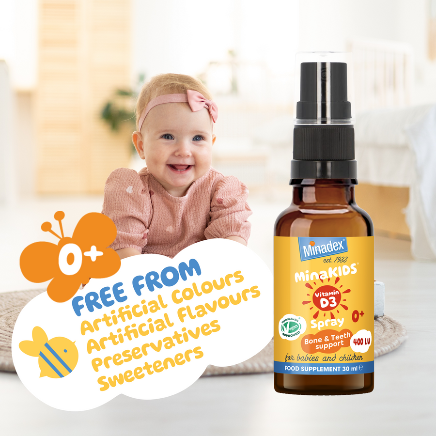 PRE- ORDER NOW - MinaKIDS Vitamin D3 Oral Spray – Sugar-Free, Fast-Absorbing Sublingual Formula (30ml) For Infants 0+ | Bone Health & Immunity Support | No Additives |